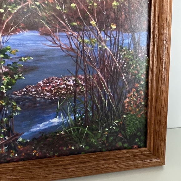 Oak wood framed art Fall Leaves by Elsie Griffiths - Picture 3 of 4